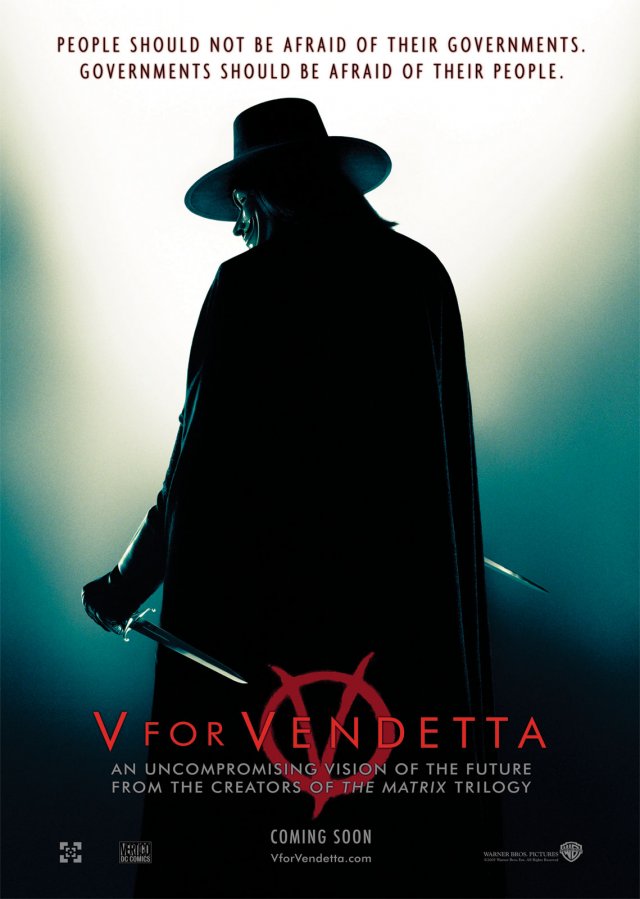 پوستر کامل فیلم معروف "V for Vendetta" که سایت تابناک از بخشی از آن به عنوان عکس مربوط به خبر جاسوسی استفاده کرده است. 